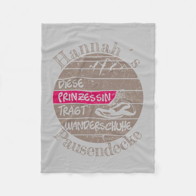 personalisierbar Namn Prinzessin Wanderschuhe Fleecefilt (Framsidan)