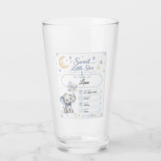 Personalisierbare Baby Geburtstafel mit Elefant Glaskopp