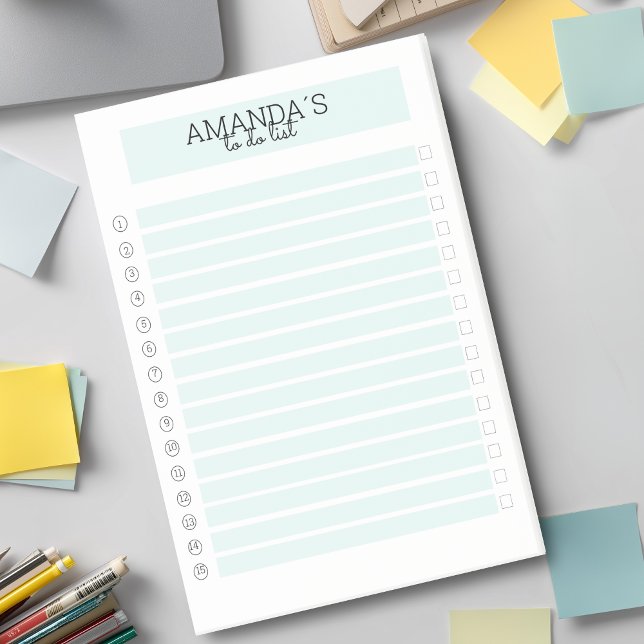 Personalisierbare Modern Mint Weiß Post-it Klebeze (Modern Custom Mint White Post-it Notes)