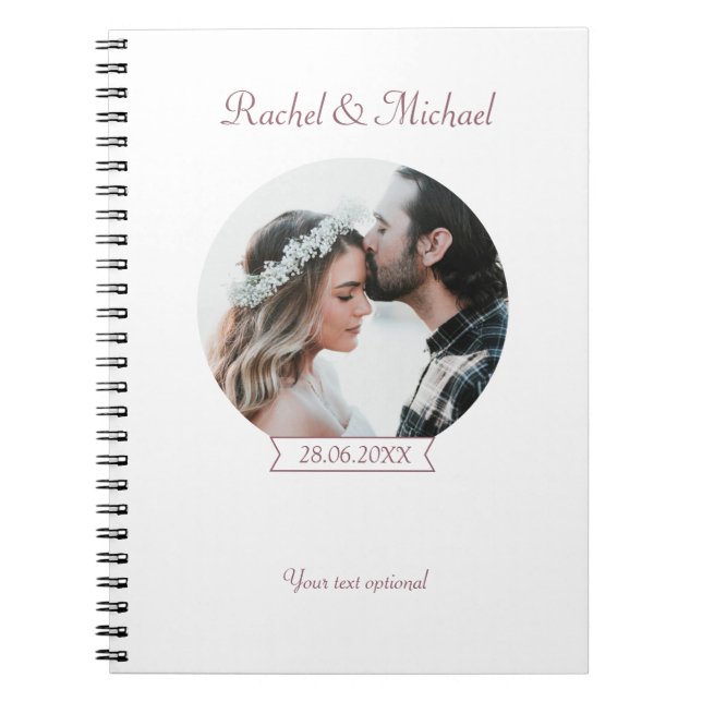 Personalisierbarer Hochzeit Foto Anteckningsbok (Framsidan)