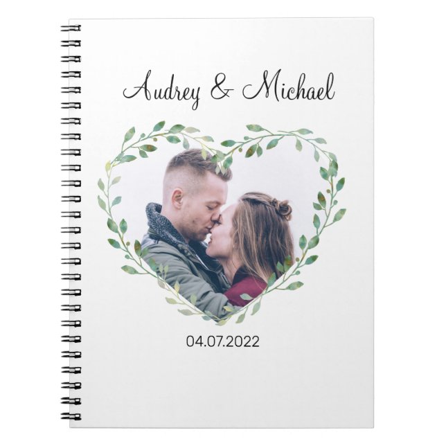 Personalisierbarer Hochzeit Foto Anteckningsbok (Framsidan)