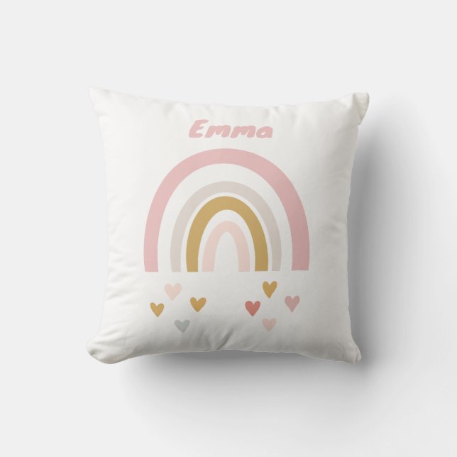 Personalisierbares Kissen mit Name und Regenbogen Kudde (Framsida)
