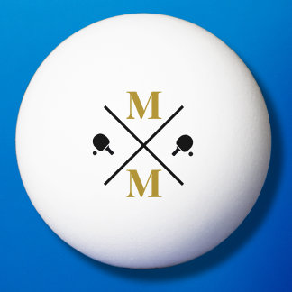 personalisiert Monogramm Guld Pingisboll