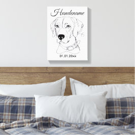 Personalisierte Hunde One Line Art Weimaraner Canvastryck
