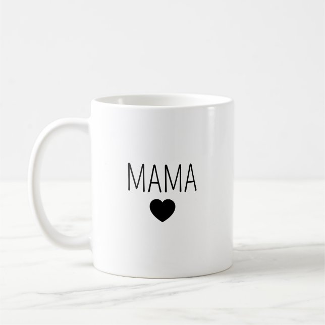 Personalisierte Keramiktasse Mamma mit Herz | Tass Kaffemugg (Vänster)