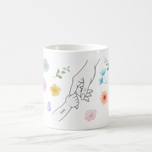 Personalisierte Mama Tasse mit Kinderhand  Kaffemugg (Center)