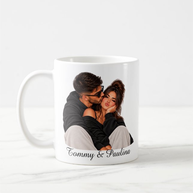 Personalisierte Partnertasse mit Wunschname Kaffemugg (Vänster)
