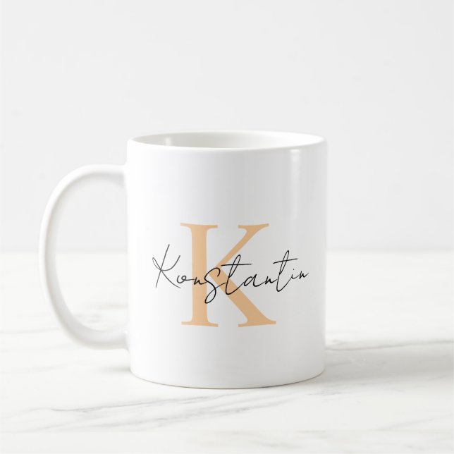 Personalisierte Tasse, Tasse mit Namen und Buchsta Kaffemugg (Vänster)