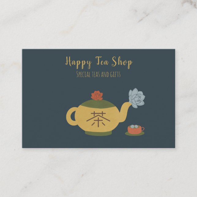 Personalisierte Tee Shop Visitkort (Framsida)