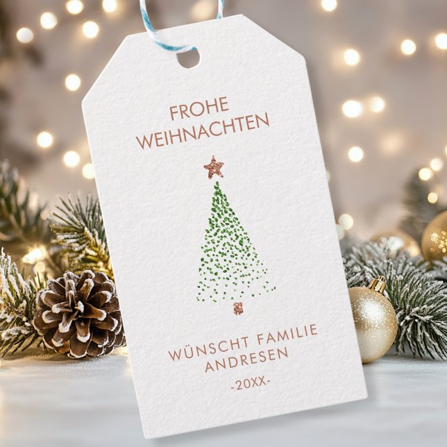 Personalisierte Weihnachts- Geschenkanhänger Presentetikett (Custom, Merry Christmas! Christmas tree illustration favor tag. Add your text / name and personalize)