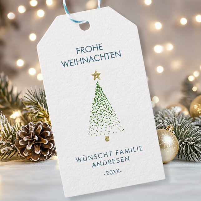 Personalisierte Weihnachts- Geschenkanhänger Presentetikett (Custom, Merry Christmas! Christmas tree illustration favor tag. Add your text / name and personalize)