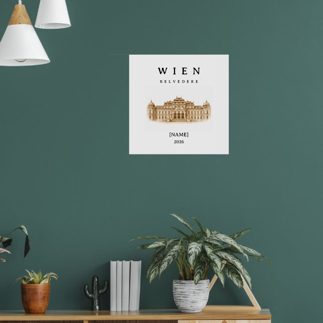 Personalisierte Wien Belvedere | Name & Jahr Poster (Vardagsrum 1)
