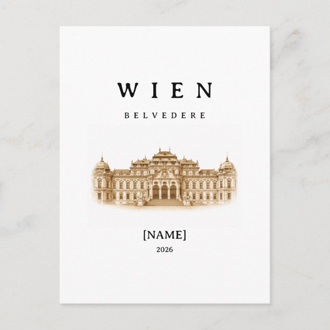 Personalisierte Wien Belvedere | Name & Jahr Vykort (Framsida)