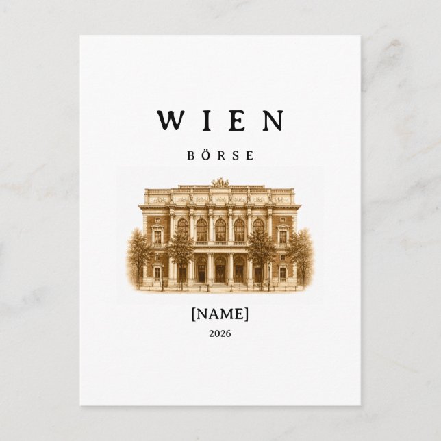 Personalisierte Wien Börse | Name & Jahr Vykort (Framsida)