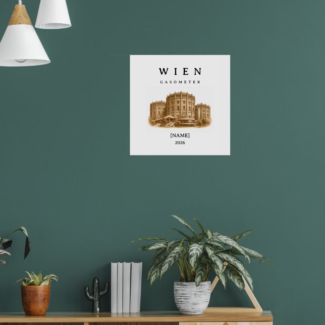 Personalisierte Wien Gasometer | Name & Jahr Poster (Vardagsrum 1)