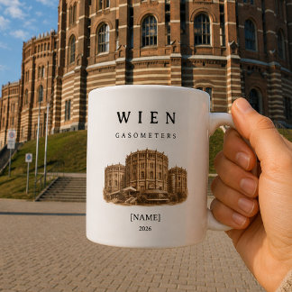 Personalisierte Wien Gasometer Tasse | Name & Jahr Kaffemugg