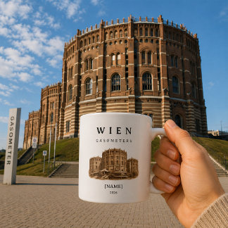 Personalisierte Wien Gasometer Tasse | Name & Jahr Kaffemugg