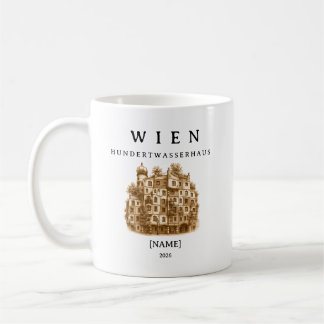 Personalisierte Wien Hundertwasserhaus Tasse Kaffemugg