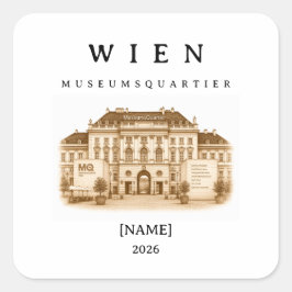 Personalisierte Wien Museumsquartier | Name & Jahr Fyrkantigt Klistermärke