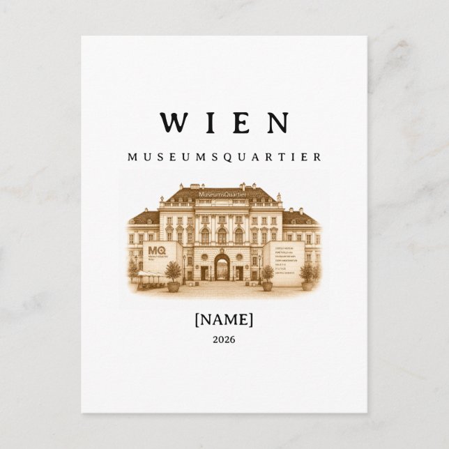 Personalisierte Wien Museumsquartier | Name & Jahr Vykort (Framsida)