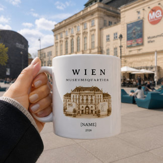 Personalisierte Wien Museumsquartier Tasse | Name Kaffemugg