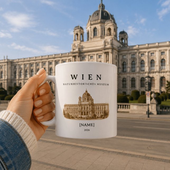 Personalisierte Wien Naturhistorisches Museum  Kaffemugg (Naturhistorisches Museum Wien – deine personalisierte Tasse mit ikonischer Architektur im Blick)
