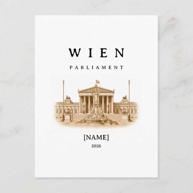 Personalisierte Wien Parlament | Name & Jahr Vykort (Framsida)