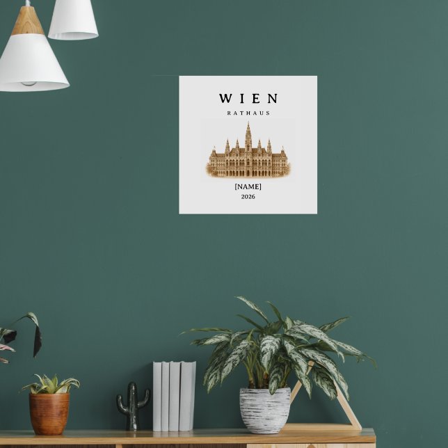 Personalisierte Wien Rathaus | Name & Jahr Poster (Vardagsrum 1)