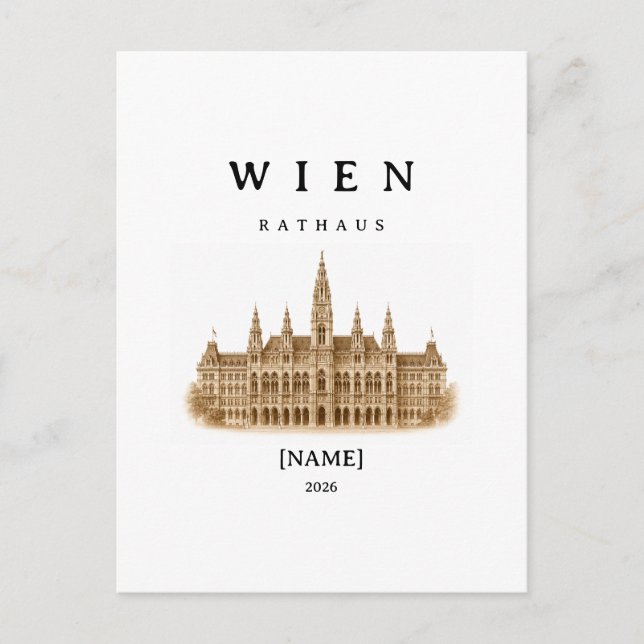 Personalisierte Wien Rathaus | Name & Jahr Vykort (Framsida)