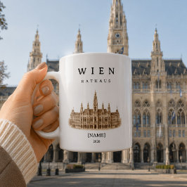 Personalisierte Wien Rathaus Tasse | Name & Jahr Kaffemugg