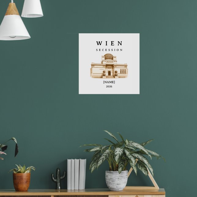 Personalisierte Wien Secession | Name & Jahr Poster (Vardagsrum 1)