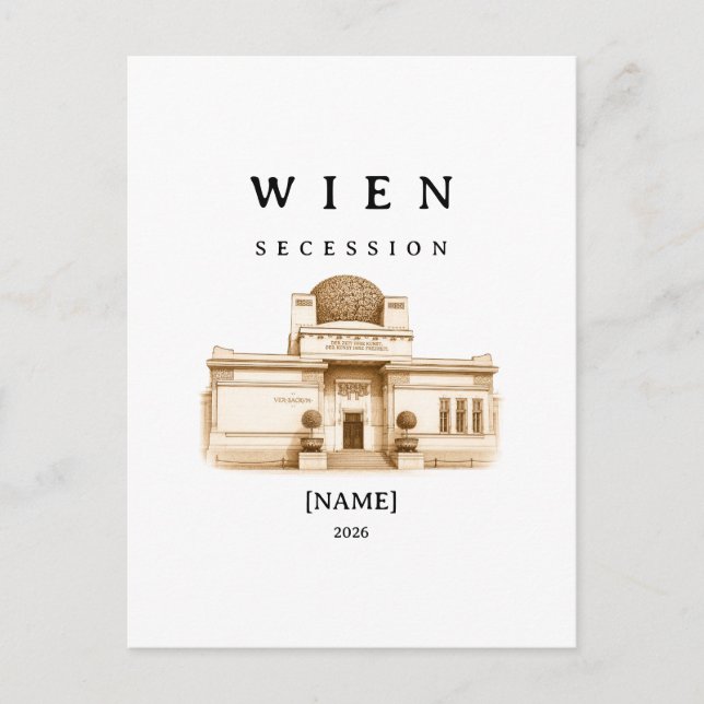 Personalisierte Wien Secession | Name & Jahr Vykort (Framsida)