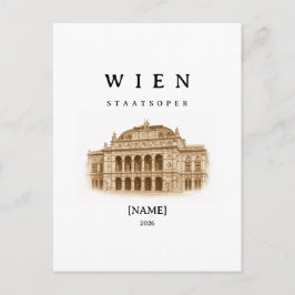 Personalisierte Wien Staatsoper | Name & Jahr Vykort