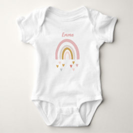 Personalisierter Babybody mit Name und Regenbogen T Shirt