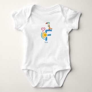 personalisierter Name F Baby Body Strampler  T Shirt