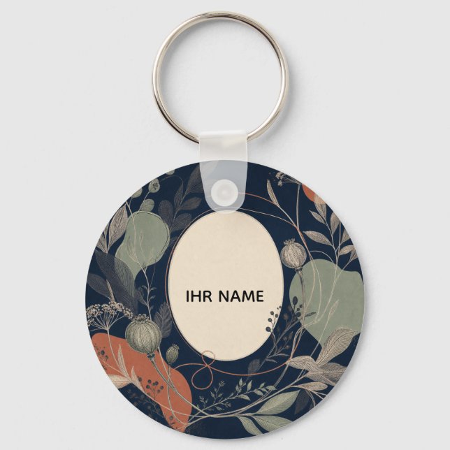 Personalisierter Schlüsselanhänger – Botanical Nam Nyckelring (Framsida)