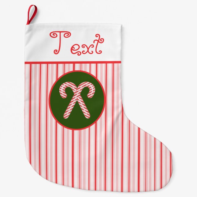 Personaliz candy cane, julklapp stor julstrumpa (Framsidan)