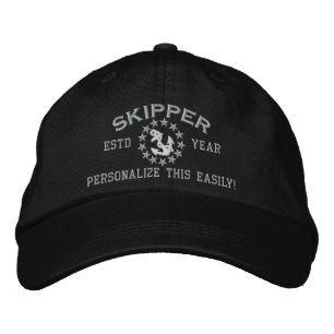 Personalizable ÅR och flagga för namnskeppareyac Broderad Keps