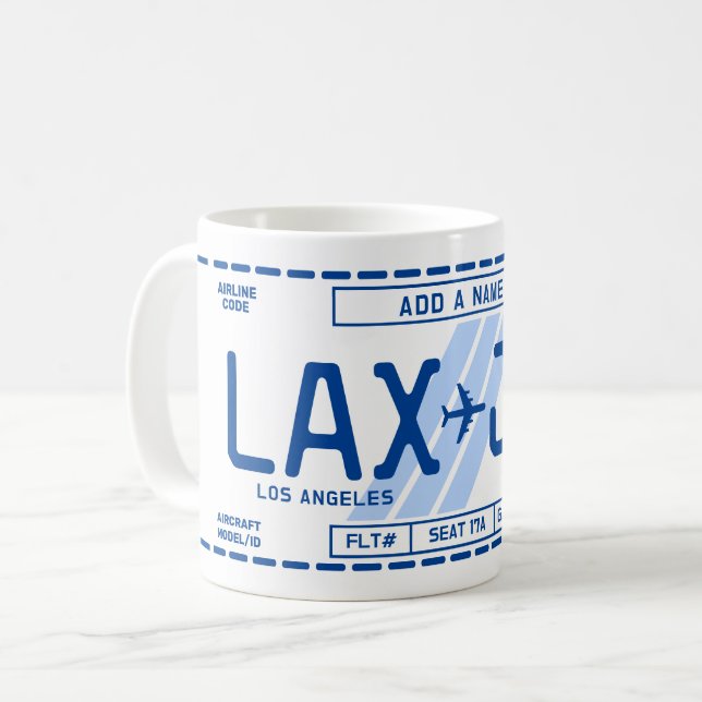 Personalizable Boarding Pass Mug for Travel Fans Kaffemugg (Framsida vänster)