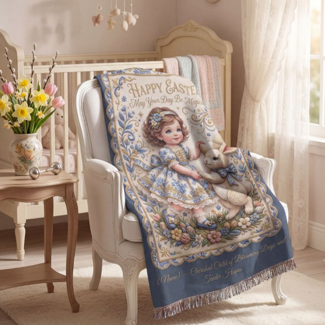 Personalizable  Easter Bunny Baby Blanket Filt (Skapare uppladdad)