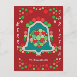 Personalizable Editable Bell Christmas/Holiday Vykort