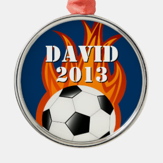 Personalizable fooball/fotbollprydnad julgransprydnad metall