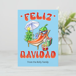 Personalizable Funny Feliz Navidad jul Chili Julkort