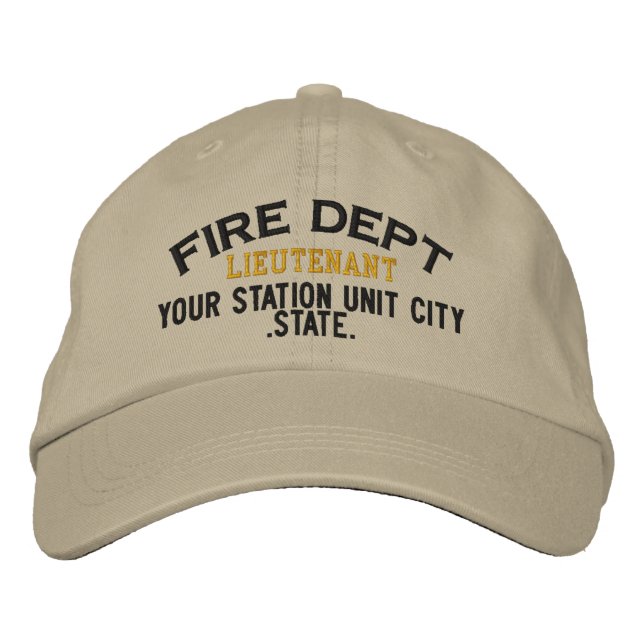 Personalizable löjtnant Firefighter Hat Broderad Keps (Framsida)