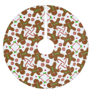 Personalizable pepparkaksgubbejul julgransmatta borstad polyester