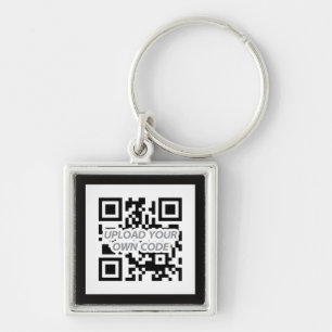 Personalizable QR kodifierar Keychain - finna dina Fyrkantig Silverfärgad Nyckelring