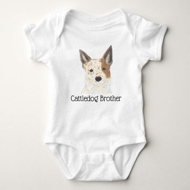 Personalizable Red White Cattledog Heeler T Shirt (Framsida)
