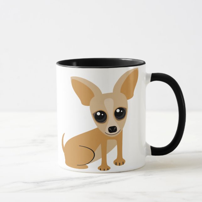Personalizable solbränd Chihuahua Mugg (Höger)