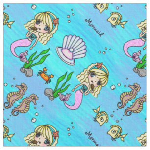 Personalizable tyg för för Chibi Animesjöjungfr