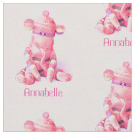 Personalizable tyg för rosa sock monkey